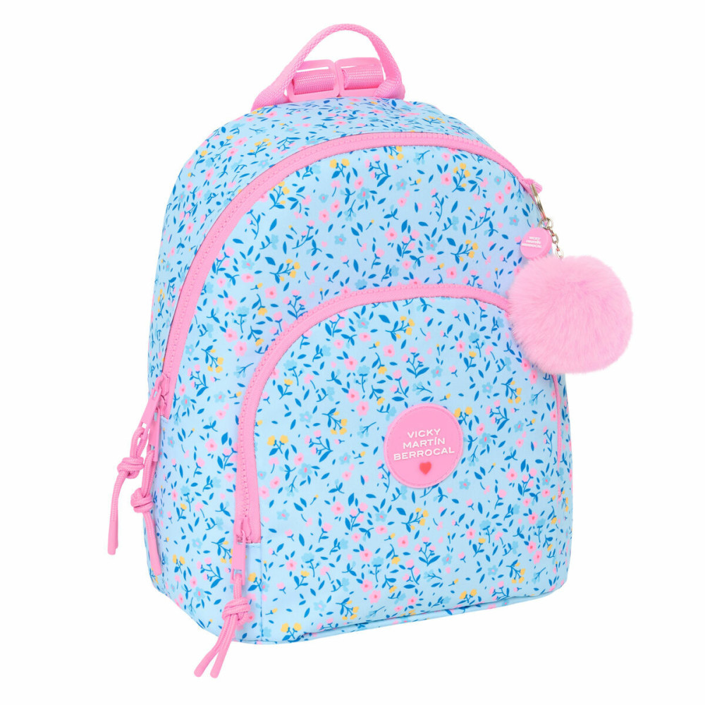 Casual Backpack Vicky Martín Berrocal Paraíso Pink Light Blue 25 x 30 x 13 cm