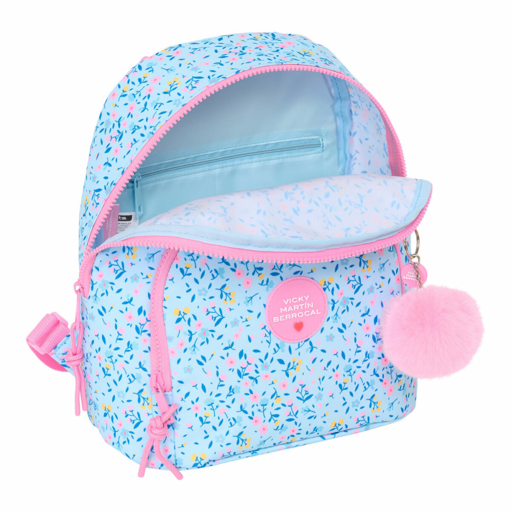 Casual Backpack Vicky Martín Berrocal Paraíso Pink Light Blue 25 x 30 x 13 cm