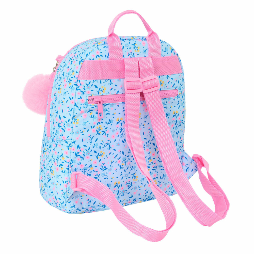 Casual Backpack Vicky Martín Berrocal Paraíso Pink Light Blue 25 x 30 x 13 cm