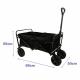 Marbueno Folding Multi-Purpose Trolley Steel 150 KG Black Garden Beach Camping 86X50X59 cm