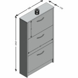 Shoe Rack FMD White 58,5 x 104,5 x 17 cm