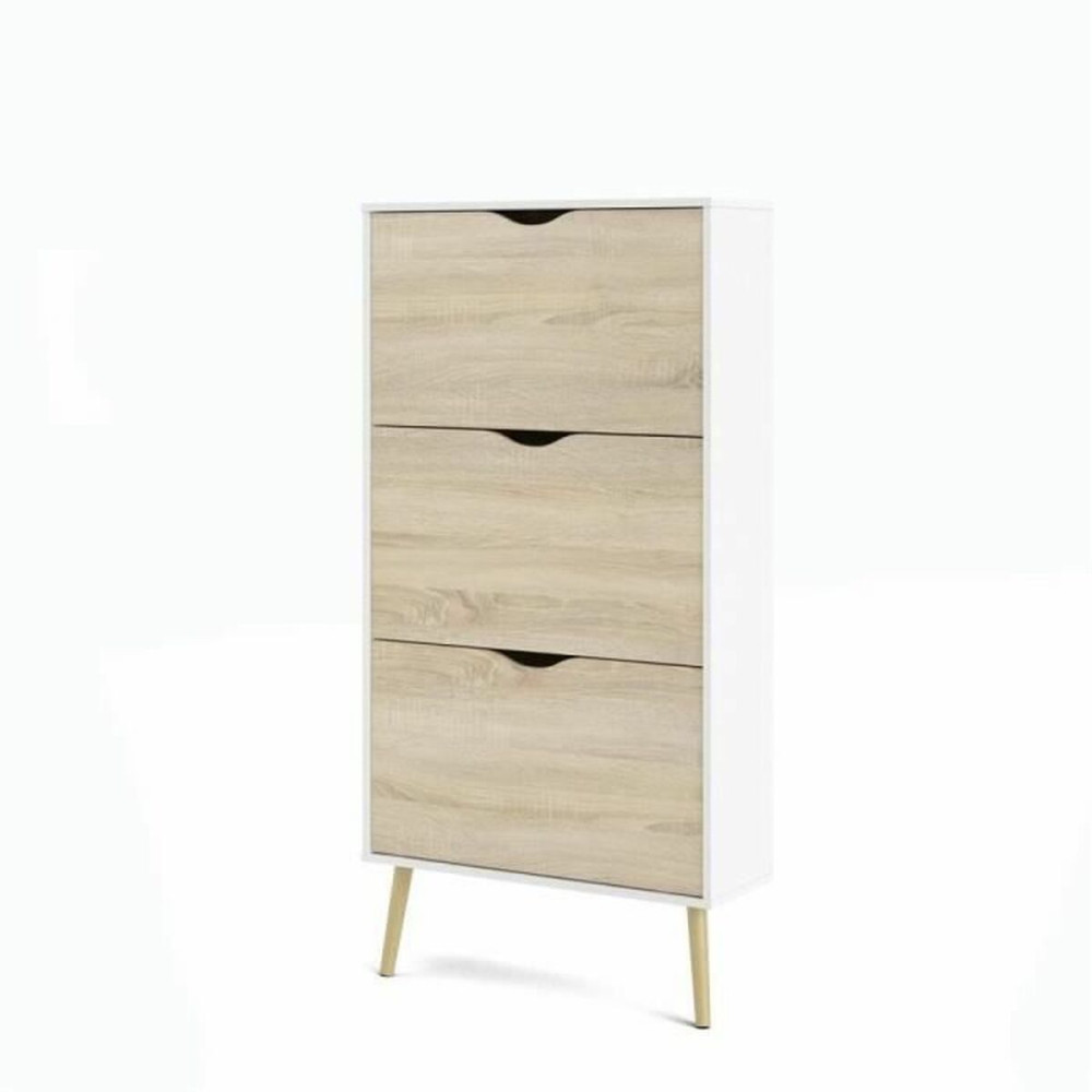 Shoe Rack White Wood Oak 70,2 x 23,9 x 138,9 cm