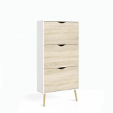 Shoe Rack White Wood Oak 70,2 x 23,9 x 138,9 cm