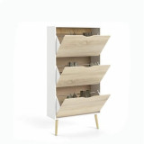 Shoe Rack White Wood Oak 70,2 x 23,9 x 138,9 cm