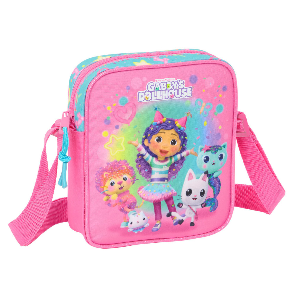 Shoulder Bag Gabby's Dollhouse Confetti Pink Turquoise 16 x 18 x 4 cm