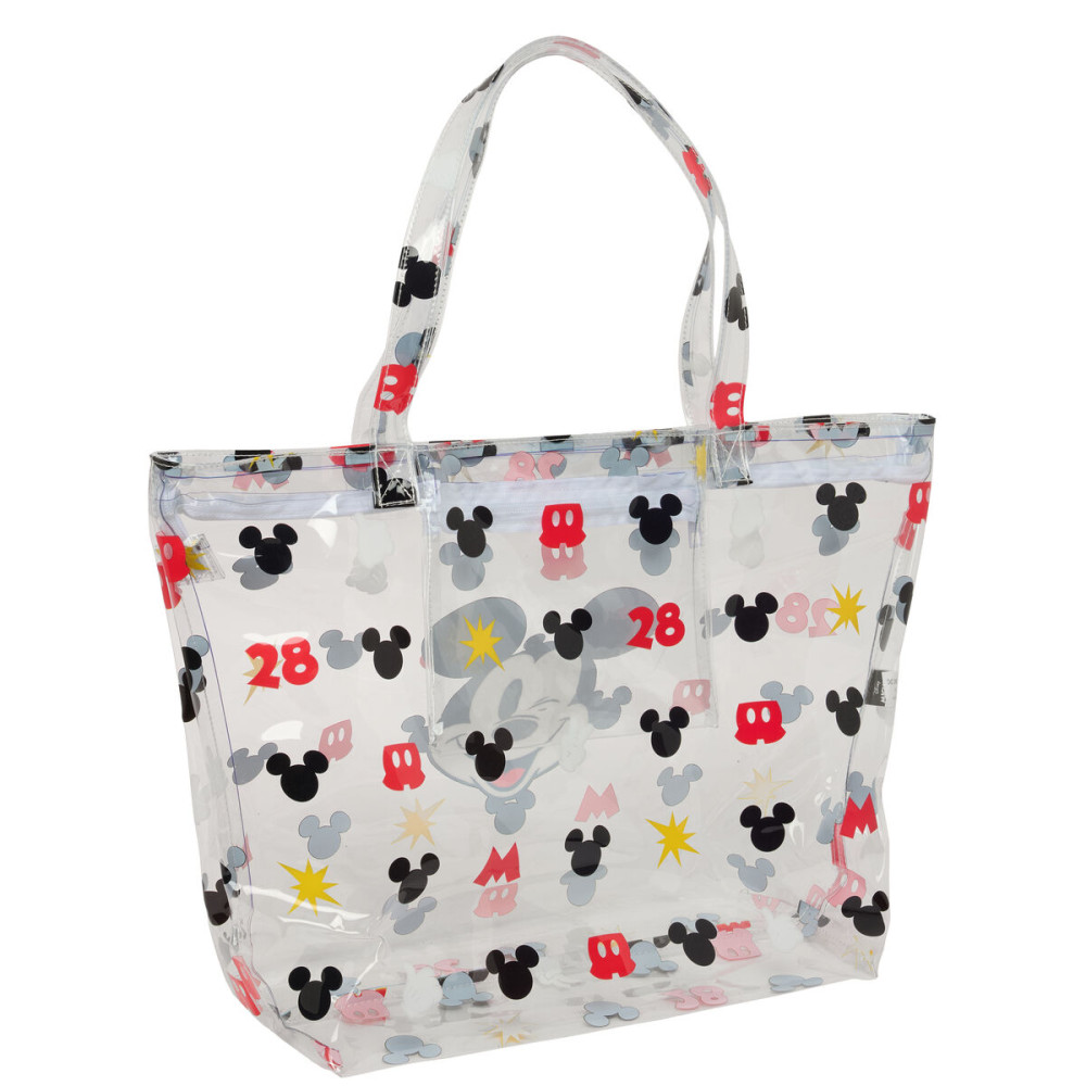 Shopping Bag Mickey Mouse Clubhouse Beach Multicolour Transparent 54 x 35 x 17 cm