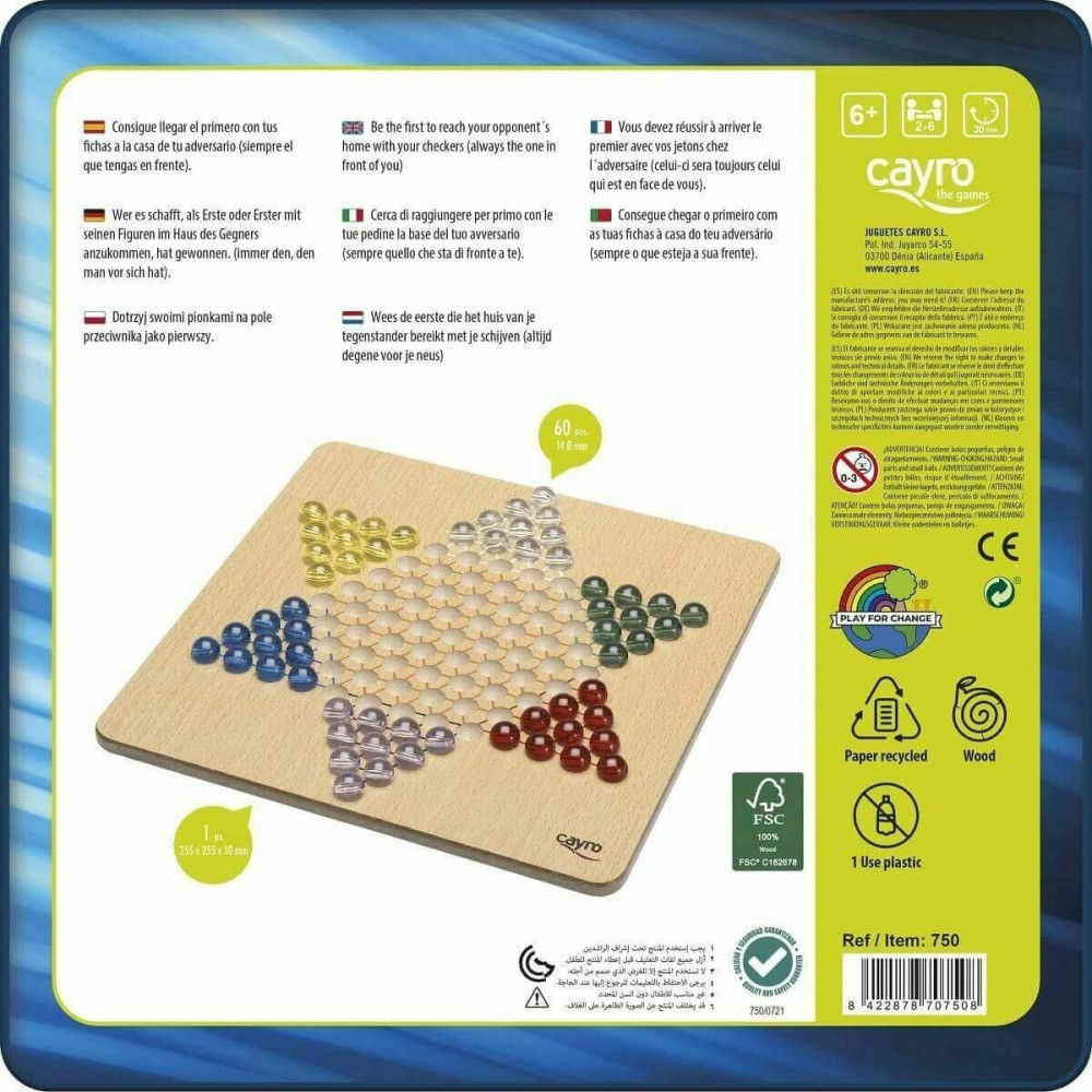 Chinese Checkers Cayro Multicolour 250 g