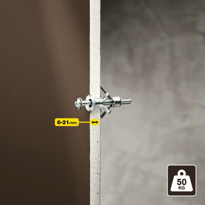 Wall plugs and screws Rapid 13 x 52 mm M6 x 63 mm Metal Expansion 10 Units