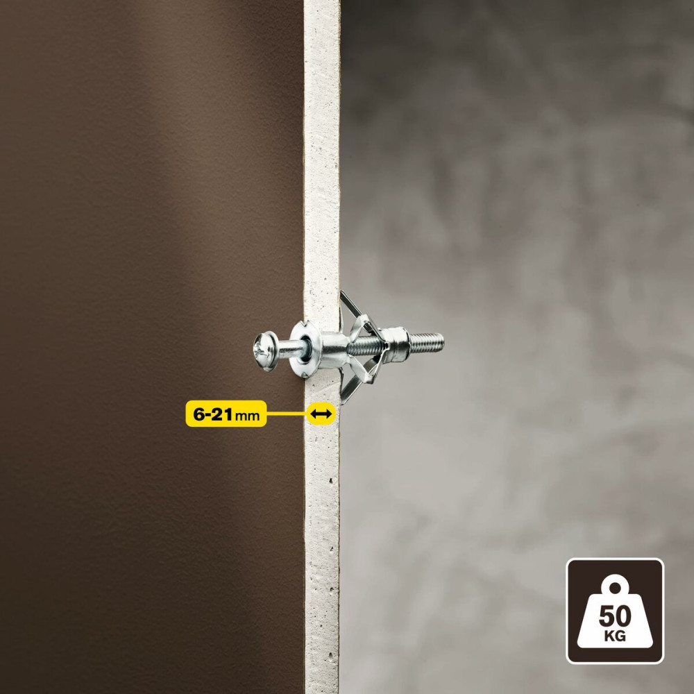 Wall plugs and screws Rapid 13 x 52 mm M6 x 63 mm Metal Expansion 10 Units