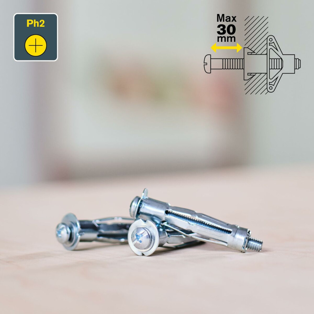 Wall plugs and screws Rapid 13 x 52 mm M6 x 63 mm Metal Expansion 10 Units