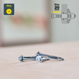 Wall plugs and screws Rapid Ø 8 x 46 mm M4 x 55 mm Metal Expansion 10 Units