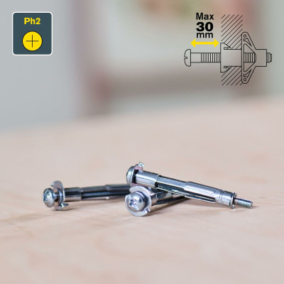 Wall plugs and screws Rapid Ø 8 x 46 mm M4 x 58 mm Metal Expansion 10 Units