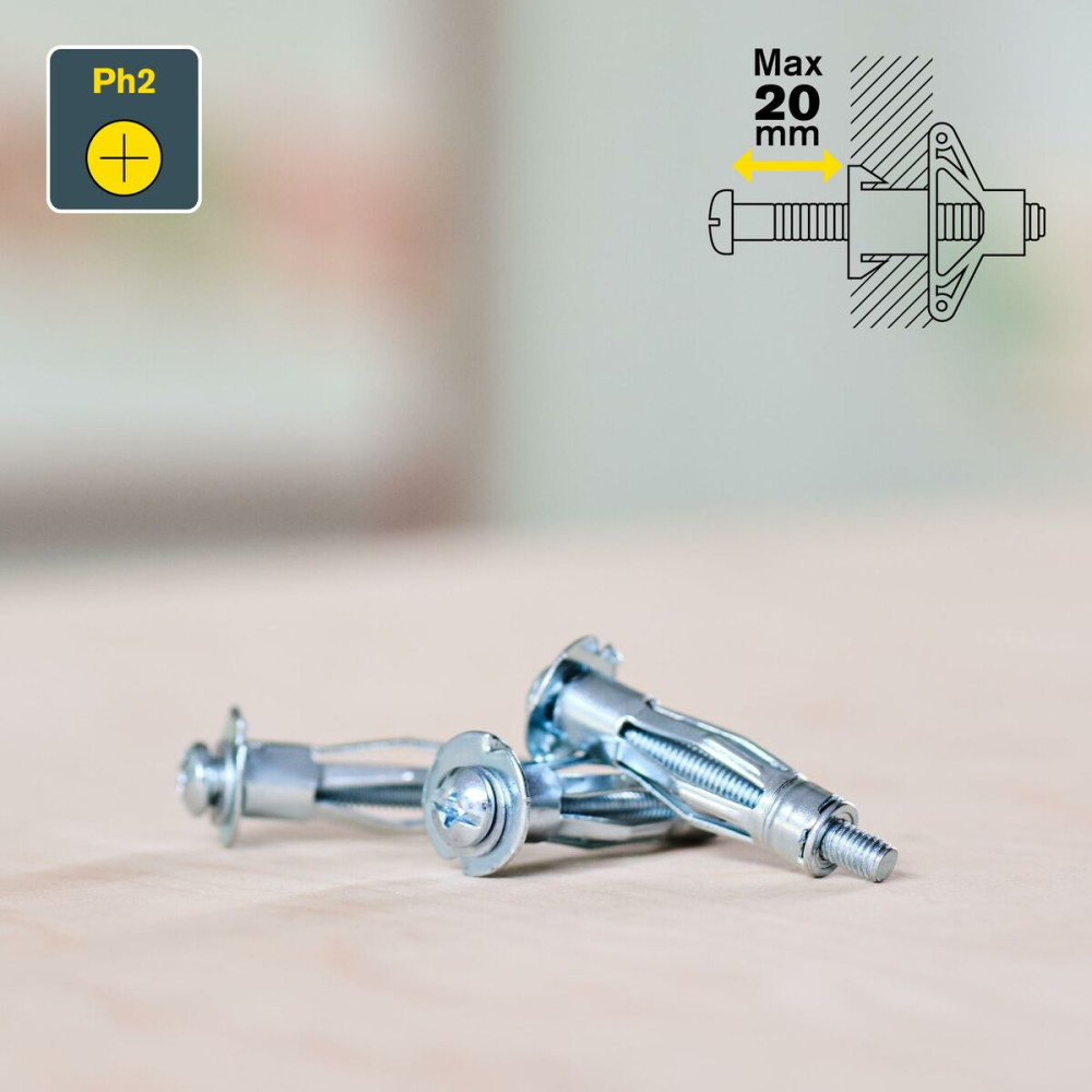 Wall plugs and screws Rapid Ø 11 x 37 mm M5 x 48 mm Metal Expansion 10 Units