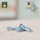 Wall plugs and screws Rapid Ø 11 x 37 mm M5 x 48 mm Metal Expansion 10 Units