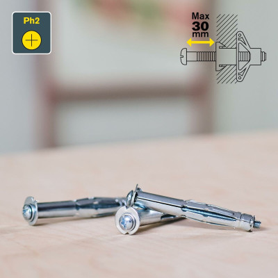 Wall plugs and screws Rapid Ø 11 x 65 mm M5 x 74 mm Metal Expansion 10 Units