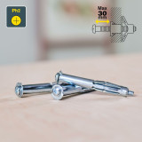 Wall plugs and screws Rapid Ø 13 x 65 mm M6 x 75 mm Metal Expansion 10 Units