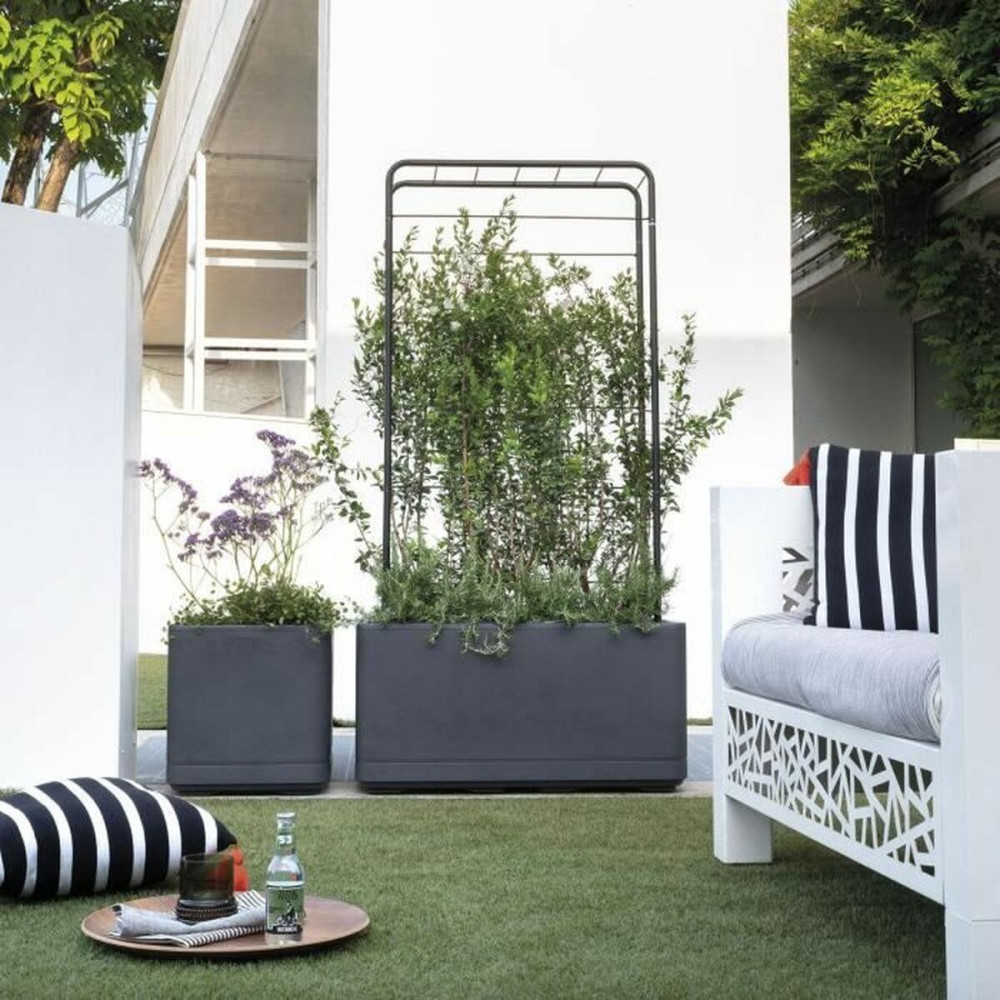 Plant pot Deroma Anthracite 38 x 38 x 39 cm Plastic Squared Bucket 38 cm