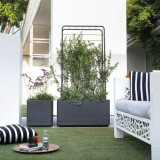 Plant pot Deroma Anthracite 38 x 38 x 39 cm Plastic Squared Bucket 38 cm