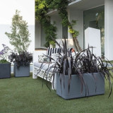 Self-watering planter Deroma Grey 78 x 38 x 39 cm Plastic Rectangular Ø 78 cm