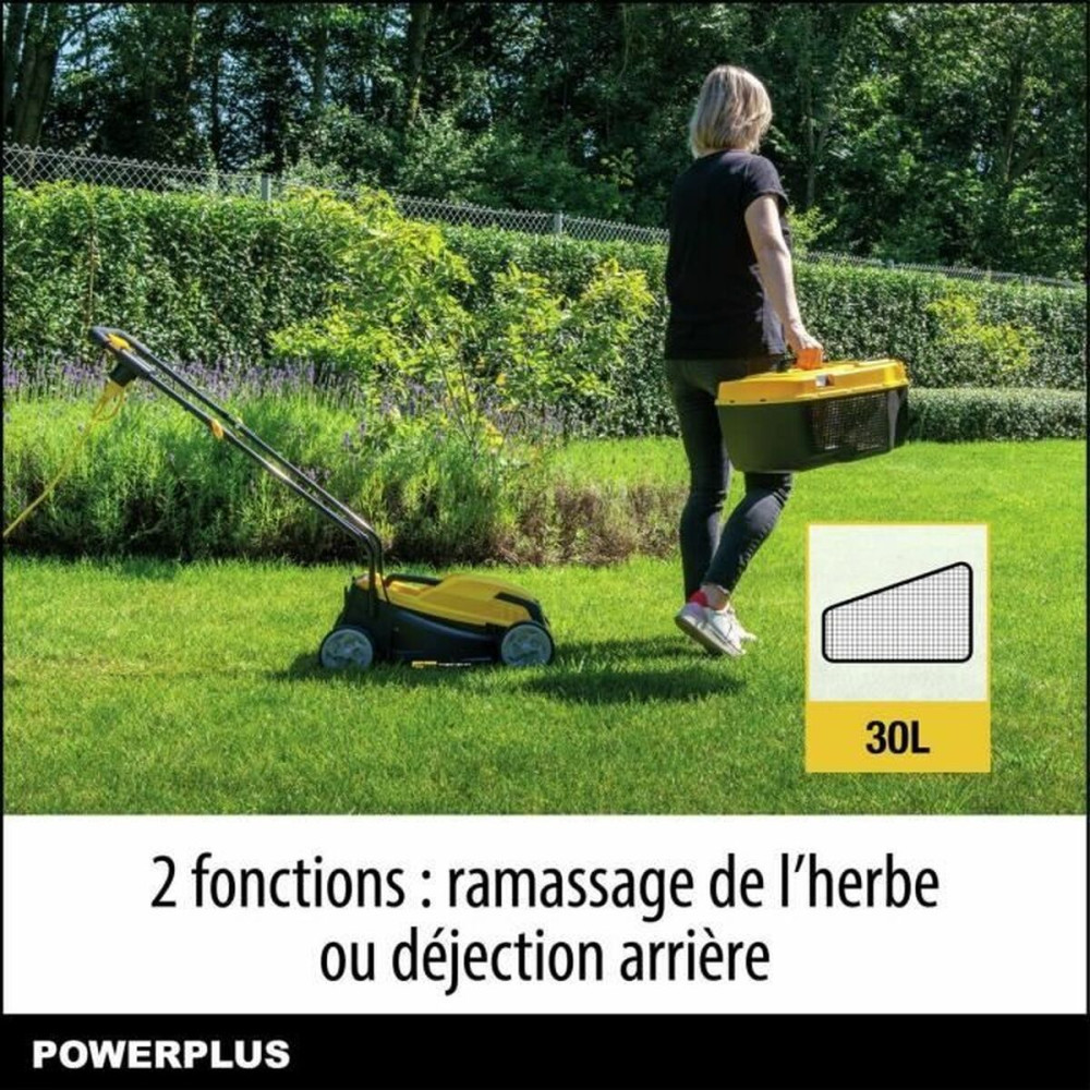 Lawn mower Powerplus POWEG62203 30 L 1000 W 230 V 32 cm 20-70 mm
