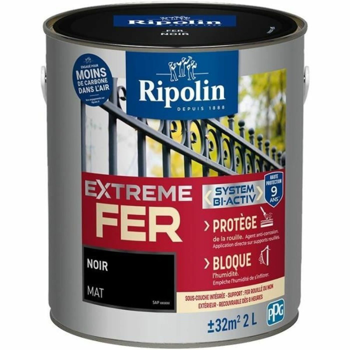 Paint Ripolin 395991 noir Matt 2 L