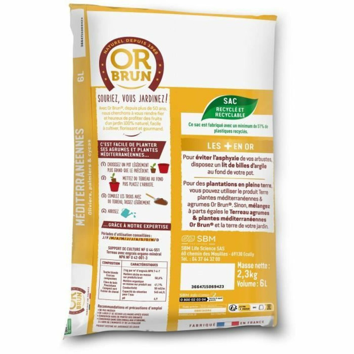 Potting compost OR BRUN 6 L Citrus