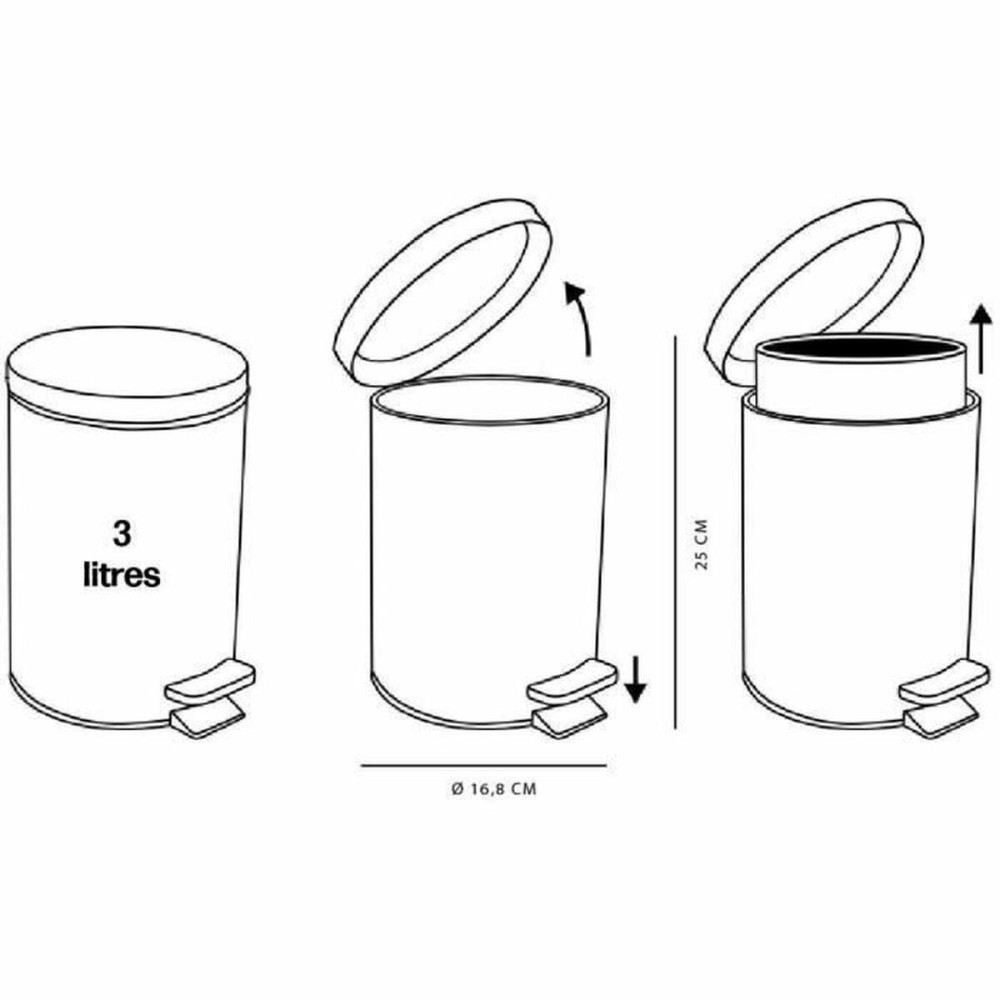 Waste bin TODAY Pink 3 L