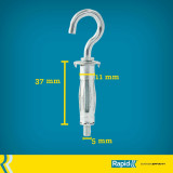Wall plugs and screws Rapid Rapid - 5001557 6 x 4 x 18 cm Metal Expansion 12 Units