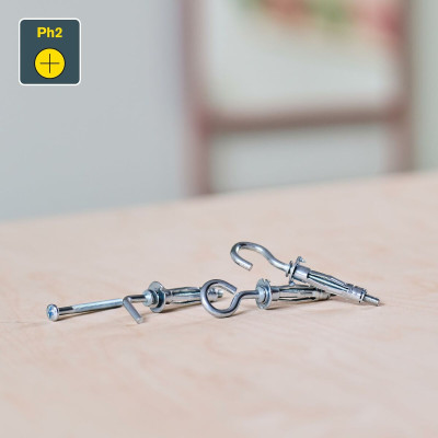 Wall plugs and screws Rapid 5001556 6 x 4 x 18 cm Metal Expansion 12 Units