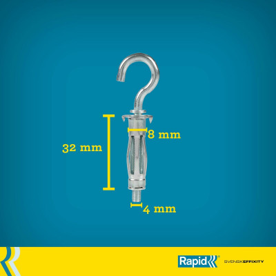Wall plugs and screws Rapid 5001556 6 x 4 x 18 cm Metal Expansion 12 Units