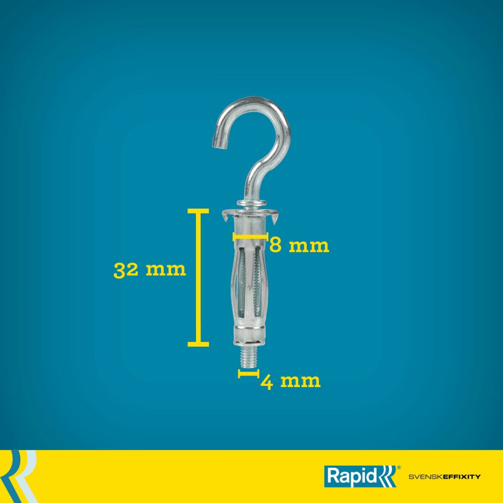 Wall plugs and screws Rapid 5001556 6 x 4 x 18 cm Metal Expansion 12 Units