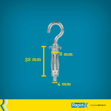 Wall plugs and screws Rapid 5001556 6 x 4 x 18 cm Metal Expansion 12 Units