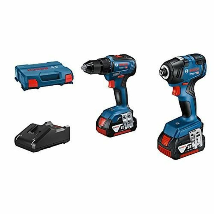 Drill and accessories set BOSCH GDR 18V-200 + GSR 18V-55 + GBA 18V 2x4.0Ah + GAL 18V-40 18 V