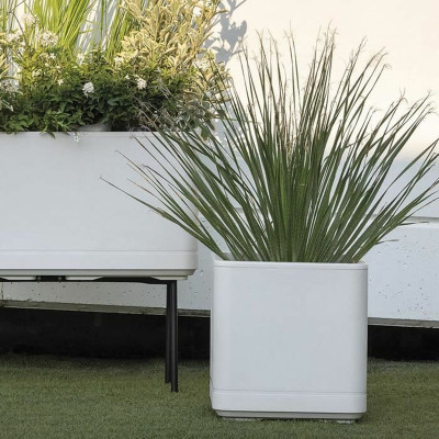 Planter Deroma Cosmo Grey Plastic Recycled plastic 38 x 38 x 39 cm Squared Bucket 38 cm