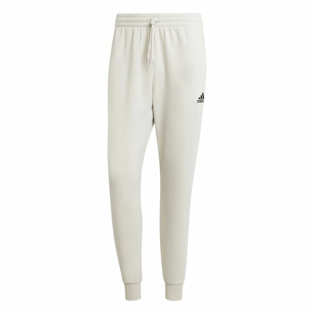 Long Sports Trousers Adidas Essentials Fleece Regular Tapered White