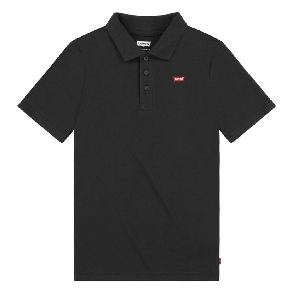 Children’s Short Sleeve Polo Shirt Levi's Lvb Back Neck Tape Black
