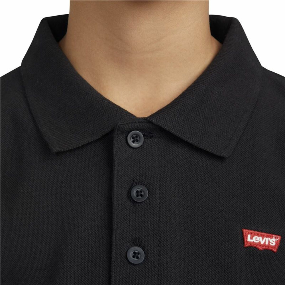 Children’s Short Sleeve Polo Shirt Levi's Lvb Back Neck Tape Black