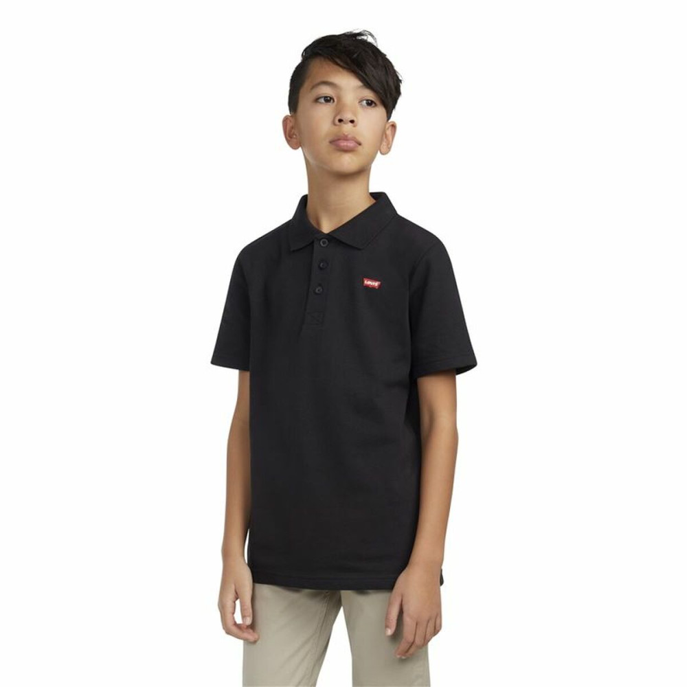Children’s Short Sleeve Polo Shirt Levi's Lvb Back Neck Tape Black