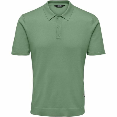 Men’s Short Sleeve Polo Shirt Only & Sons Onswyler Life Reg 14 Ss Knit Green