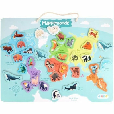 Educational Game 40 x 30 cm Multicolour World Map