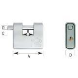 Key padlock CORBIN Rectangular Brass Steel Armored