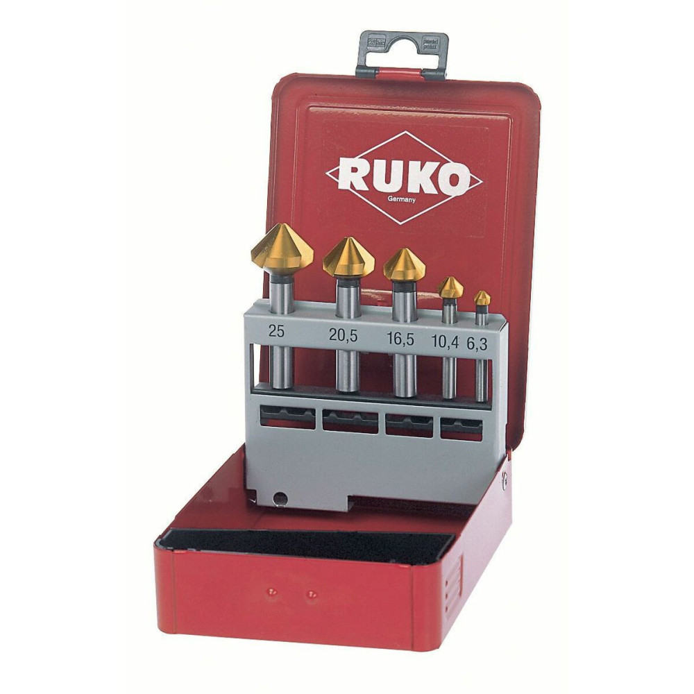Countersink Set (Countersinks) RUKO 4 mm 25 mm 20 mm DIN 335 High speed steel (HSS) 5 Pieces