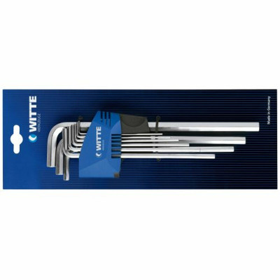 Allen Key Set WITTE 1,5-2-2,5-3-4-5-6-8-10 mm Hexagonal Allen Key Set 9 Pieces