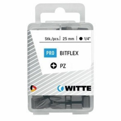 Bit set WITTE PZ 2 BITFLEX Pozidriv PZ2 25 Units 25 Pieces