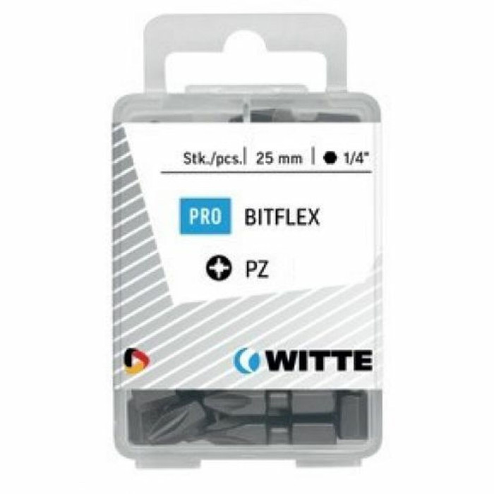 Bit set WITTE PZ 2 BITFLEX Pozidriv PZ2 25 Units 25 Pieces