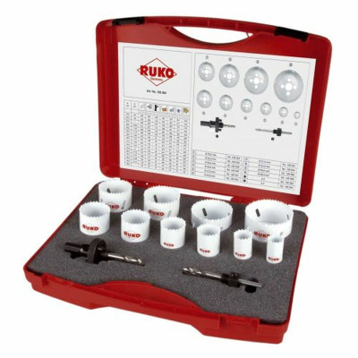Holesaw set RUKO High speed steel (HSS) 12 Pieces