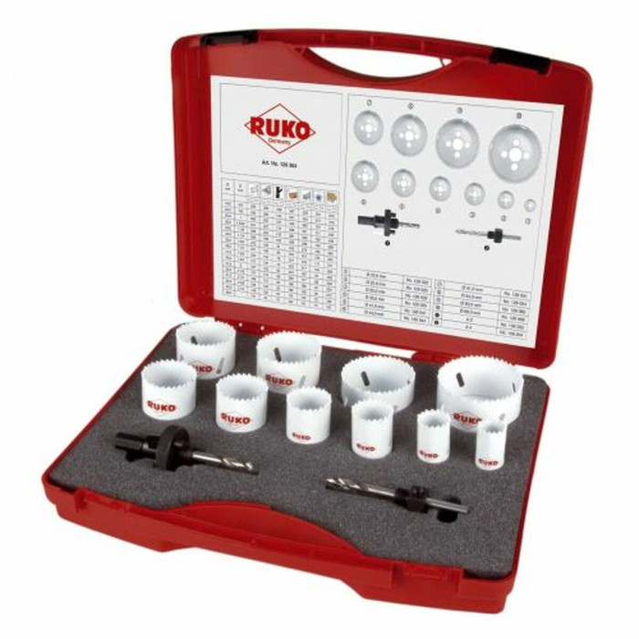 Holesaw set RUKO High speed steel (HSS) 12 Pieces