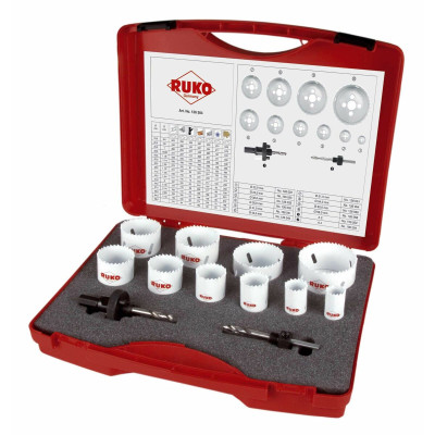 Holesaw set RUKO High speed steel (HSS) 12 Pieces
