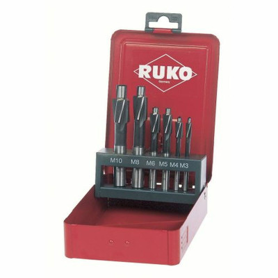 Countersink Set (Countersinks) RUKO High speed steel (HSS) DIN 373 6 Pieces