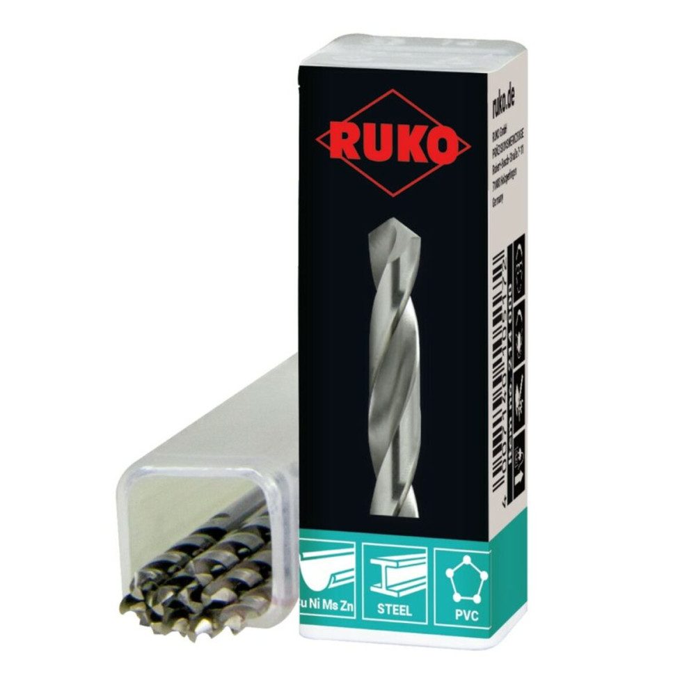Metal drill bit RUKO 0,5 mm 22 mm DIN 338 Spiral 10 Units